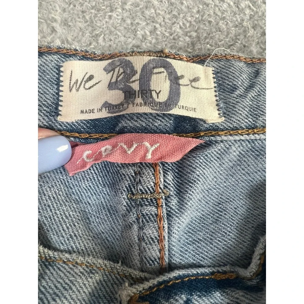 We The Free Curvy Siren Low Rise Straight Leg Jeans Light Wash Blue‎ Size 30